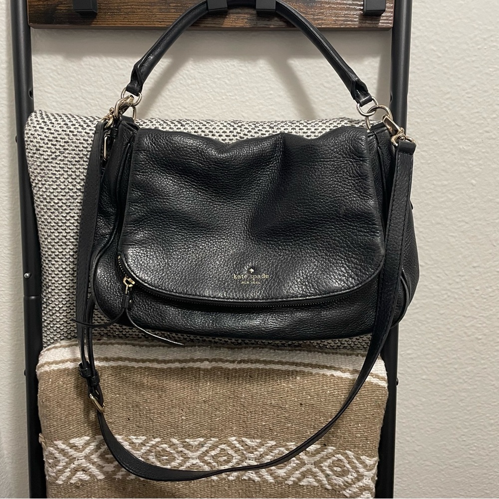 Black Kate Spade Boho/Crossbody Leather Purse